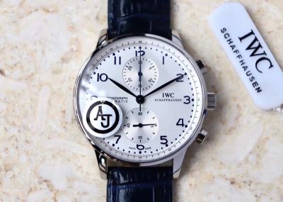 IWC Portugieser 7750 Movement 40.9mm Chronograph Leather Strap Men Watch